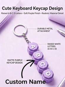 Personalized Name Keychain, Mechanical Keyboard Clicky Stress Relief Toy, ASMR Cherry MX Switch Pendant - Multicolor - View 6