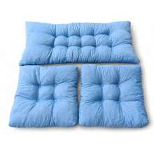 3-Piece Decorative Cushion Set For Living Room & Balcony | 1pc 50x100cm + 2pcs 50x50cm | Premium Fabric | Made In Turkey - Dusty Blue - View 1