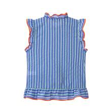 Women's Sweet Fashion Striped Colorblock Button-Up Top - Blue - View 7