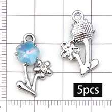 5/20pcs Blue Rhinestone Charms Star Moon Bat Heart Dolphin Shell Butterfly Pendant For DIY Bracelet Necklace Earring Y2K Jewelry Making Findings - Blue - View 23