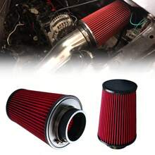 TRTY 1pc Reusable Red High-Flow Air Filter 76mm/2.99in, 101mm/3.97in. Washable Cone Air Intake Element With Rubber Interface Direct Bolt-On Adapter Installation, Fits Racing/Off-Road And Most Vehicles - High-flow Air Filter - View 11