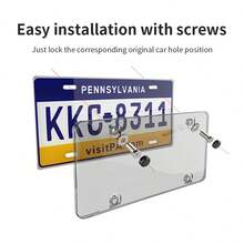 Colored License Plate Protective Cover, 1pc License Plate Cover, Suitable For Cars, Trucks, And SUVs, Universal 12x6 Inch US Standard Plate Size - A - View 2