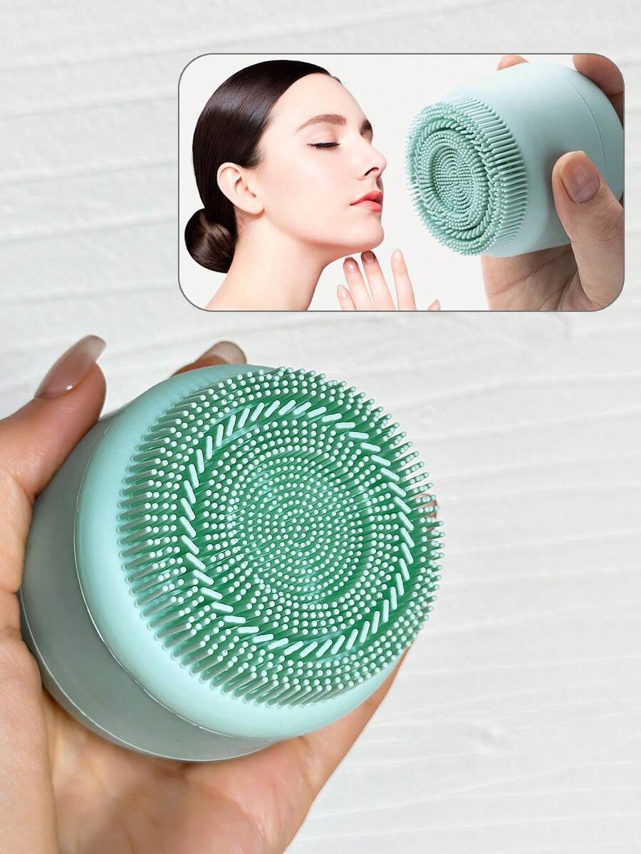 1PC 2-In-1 Silicone Ice Face Cleansing Brush, Manual Facial Cleansing Massage Tool - Multicolor - View 1