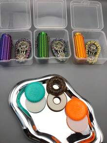 1 Set Stress Relief Combo, Includes Chain Spinner, Finger Slider And Sensory Massager, Made Of ABS Material, Comes With Storage Box For Easy Carrying, Suitable For Office Stress Relief, Travel And Gifts - Multicolor - View 5