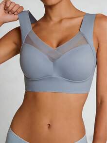 5pcs, EssElegance, Bra, Wireless, Comfortable, Push-Up, High Elasticity, Breathable - Multicolor - View 5