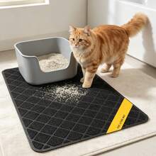 Black Mesh Cat Litter Mat, 61 X 43 Cm, Waterproof Litter Trap Mat For Cat Litter Boxes, Easy To Clean - Black - View 1
