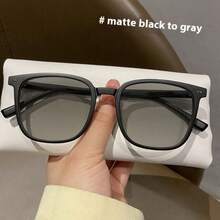 1 Pair Unisex Fashion Casual Large Frame Glasses, Suitable For Outdoor, Workplace, Commute, And No-Makeup Face Wear In Summer - Multicolor - View 8