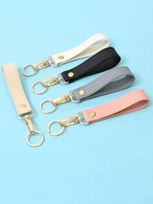 1Pc PU Leather Minimalist Keychain,Durable Long Key Ring,Portable Anti-Loss Car Key Holder,Suitable For Bags,Wallet,Key Accessories,A Perfect Gift - Multicolor - View 3