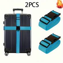 2Pcs Luggage Straps - Quick Release Anti-Theft Suitcase Belts | Durable Polyester For Air Travel, Camping & Business Trips | Adjustable, Easy-Clean & Lightweight - Luggage Strap - View 8