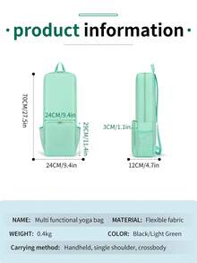 Large Capacity Yoga Mat Backpack, Fitness Sports Shoulder Bag, With Water Bottle Mesh Pocket And Yoga Block Storage, Lightweight Water-Resistant Outdoor Travel Essential - Multicolor - View 4
