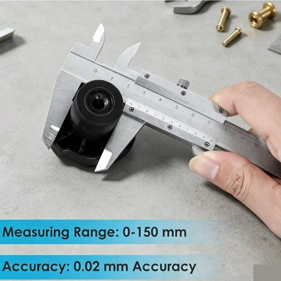 Jangka Sorong Vernier Baja Tahan Karat Presisi Tinggi - Mikrometer Manual 0-150mm, Geser Halus, Tahan Lama dan Mudah Digunakan, Cocok untuk Industri, Mekanik, Pembuatan Perhiasan, Tidak Membutuhkan Daya, Teknik Presisi dan Kerajinan Tangan - A - View 1