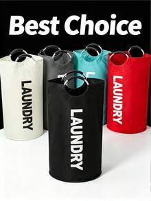 Keranjang Cucian Portabel Kapasitas Besar 95L dari Kain Tebal Ergonomis, Tas Pakaian Kotor Multifungsi Unisex, Cocok untuk Transportasi di Toko Laundry, Penyimpanan Pakaian, dan Tempat Penyimpanan di Kamar Mandi. - MultiWarna - View 2