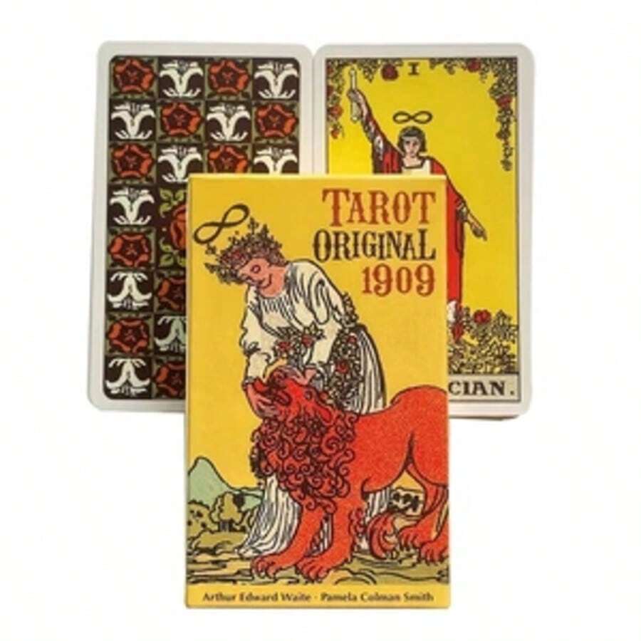 全英文塔羅牌 1909 原版卡牌遊戲,休閒娛樂,家庭聚會,節日卡牌遊戲,派對遊戲活動 - 黃色 - 查看 1