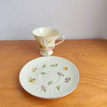 180ml Gold Rim Afternoon Tea Ceramic Cup And Saucer Set, Coffee Cup And Saucer With Insect And Floral Pattern - Insect Pattern - View 8