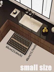 1 Pieza Alfombra de Cocina con Patrón de Flores Escarchadas Marrones, de 3.5 Mm de Goma Suave que Absorbe el Agua y es Fácil de Limpiar. Adecuada para Pasillos, Baños, Salas de Estar, Alfombras de Puerta Exterior y Toiletes. Utilizable Durante Todo el Año y para Diversas Festividades. - Multicolor - Ver 17