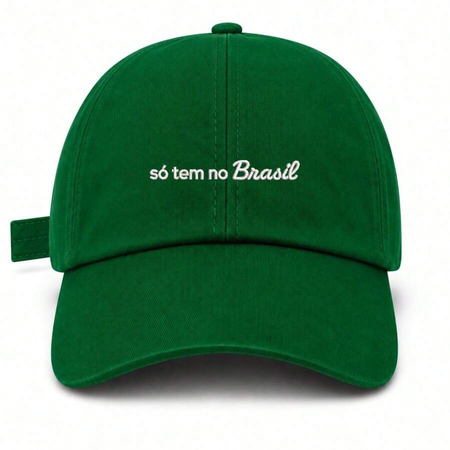Women Baseball Cap - Green Flag Embroidered White - View 1