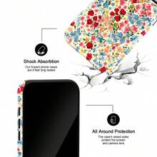 Koolife 1pc Floral Print Phone Case, 2-In-1 Glossy Hard Shell, PC+TPU Material, Scratch-Resistant Shockproof Protective Case, Compatible With IPhone 11, 12, 13, 14, 15, 16, 17/Pro/ProMax - Multicolor - View 3