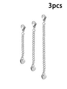 1/3/6pcs Rantai Perpanjang Liontin Hati Berlapis Emas 18K dari Stainless Steel, Proses Elektroplating Vakum - Sangat Tahan Lama dan Indah, Cocok untuk Kalung, Gelang, Gelang Kaki, dan Perhiasan DIY Lainnya, Tersedia dalam Warna Emas/Perak - Label berbentuk hati - View 13