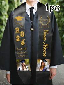 Custom Text And Photo Graduation Sash,Custom Stoles For Graduation 2026,Custom Picture Class Of 2026 Sash,Customizable Graduation Sash,Birthday Gifts. - Style a - View 23