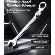 Alat DIY 1 buah Kunci Ratchet! Alat Mobil, Digital, Mekanik, Kunci Pas Ujung Terbuka dan Ujung Kotak Kombinasi, Bahan Logam Tahan Lama. Cocok untuk Perbaikan Mobil, Perakitan Komponen, dan Perawatan Listrik, Alat Pria, Alat Kerja - Kunci pas ratchet kepala bergerak berlapis listrik tunggal 10MM - View 10