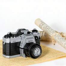608pcs Mini Building Blocks Set, Stress Relief & Anxiety Relief Toy For Adults, Creative Camera Model Assembly Ornament, Perfect Birthday Gift, Exquisite Vintage Camera Style Blocks (Includes Stickers) - Multiple Colors - View 3