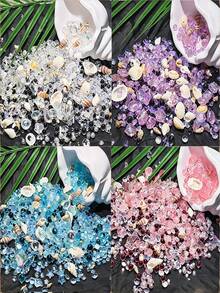 Ocean Theme DIY Handmade Beads & Decorative Elements, Mixed Color Shells, Pearl Pendants, Crystal Beads & Rhinestones, Mermaid Jewelry Making Materials, Resin Art, Scrapbooking & DIY Decorative Accessories - Multicolor - View 5