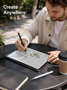 Universal Metal 3-In-1 Stylus Pen, Magnetic Cap Design, Capacitive Writing And Drawing Pen For Touchscreen Tablets And Smartphones - View 2