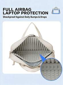 1pc Unisex Business Laptop Briefcase, Shockproof Air Cushion Protection, Large Capacity Handbag, Commuter Travel Crossbody Laptop Bag - Briefcase - View 5