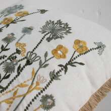 鼠尾草綠野花刺繡流蘇飾邊枕套，植物花卉裝飾靠墊套，鄉村農舍風居家裝飾，適用於沙發床臥室，1件 - Sage Green - 查看 8