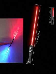 1pc Extendable , Shiny Light-Up Pressure Toy (Batteries Not Included), Random Color Parts, Sword, Toy, Christmas Decoration, Children's Interactive Toy, Party Gift, Birthday Gift - Multicolor - View 3