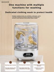 GENAI 3L Mini Washing Machine With Spin Dry And UV Sterilization, Portable Washing Machine Suitable For Dorm, Baby And Travel Use - Multicolor - View 9