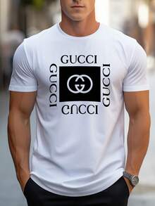 Men's Pure Cotton Short Sleeve T-Shirt Casual Breathable Soft Classic Fit Everyday Summer Basic Tee Top - 白色 - 查看 10
