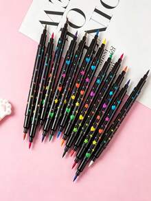 Dual-Tip Glitter Pens, Quick-Drying Ink, Fine Tip, Suitable For Scrapbooking, Card Making, Journaling, Etc., Dual-Tip Glitter Pen Set Is An Ideal Choice For Artists And Craft Enthusiasts, And A Perfect Choice For Back To School Season. - Double-ended Marker - View 10