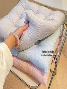 1pc Solid Color Macaron Office Seat Cushion Student Dorm All Season Chair Pad Backrest - A - View 3