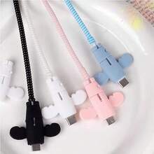 4pcs Little Angel Data Cable Protector, Anti-Breakage Charging Cable Protector, Universal Connector Protector For Data Cable And Charging Cable, Anti-Drop Anti-Scratch Protection For Charging Head, Convenient For Business Travel, School And Storage, Cute Affordable Durable Gift For Students - Multicolor - View 3