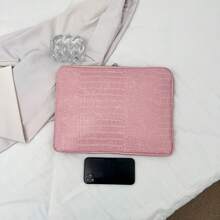 Funda para portátil de unicolor, minimalista y de lujo, bolsa de almacenamiento multiusos para portátil y tableta, bolsa para ordenador - Rosa - Ver 6