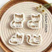 4Pcs Star Kitten Clay Cutters Set DIY Handmade Earring Jewelry Making Craft Molds Supplies - 4pcs - View 6
