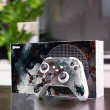Vintage Architecture Red Plum Style Pattern Stickers For Xbox Series S Console + Controller, Removable Waterproof Vinyl Skin Protective Film - View 4