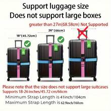 4pcs Adjustable Luggage Straps With Quick Release Buckle, Polypropylene Travel Bag Straps, TSA Approved, Snap Closure, Dry Clean, Basic Vacation Style, Anti-Theft Identification - one-size - View 2