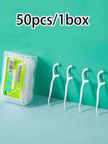 50pcs Deep Cleaning Floss Picks, Portable Disposable Dental Floss Sticks For Good Oral Care, Suitable For Travel And Daily Life, Essential Item - Multicolor - View 9