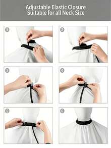 1pc High-Quality Anti-Static Hairdressing Cape, Made Of Non-Stick Fabric, Perfect For Precise Haircutting. Tailored For Barbers And Stylists, Featuring Transparent Design And Premium Materials, Ideal For Hair Salon Use - Multicolor - View 6