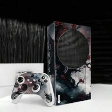 Vintage Architecture Red Plum Style Pattern Stickers For Xbox Series S Console + Controller, Removable Waterproof Vinyl Skin Protective Film - View 5