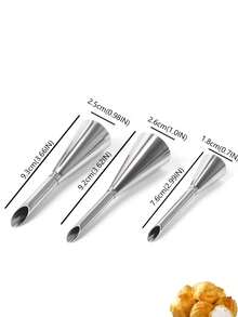 3PCS Stainless Steel Frosting Nozzles, Includes Three Different Sizes Of Long Nozzles, Suitable For Decorating Cakes And Pastries, Dedicated Piping Tip Set, Cake Frosting Piping Decoration Baking Tools, They Are Durable And Easy To Clean, Ideal Choice For Decorating Cream And Cupcakes - View 10