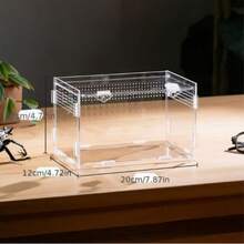 3D Transparent Magnetic Acrylic Reptile Breeding Box, Breathable Escape-Proof Stackable Observation Storage Tank, Home Desktop Pet Breeding Observation Box, Suitable For Beetles, Geckos, Snakes, Lizards, Turtles, Reptile Enthusiasts, Beginner Players, Multi-Pet Breeding Specialized Reptile Tank - White - View 8