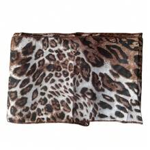 Women's Leopard Print Thin Silk Scarf, Smooth Faux Silk Neck Scarf, Multifunctional Headscarf, Bag Accessory, Daily Casual Wear - Brown - View 7