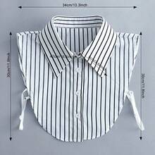 1 buah Kemeja Unisex Minimalis Bergaris dengan Kerah Palsu, Lapisan Dalam Sweater Kasual Formal Dekoratif Serbaguna dengan Kerah Palsu - MultiWarna - View 5