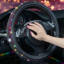 Light Luxury High-End Feel Full Diamond Car Steering Wheel Car Handle Cover, Personalized Male And Female Universal With Inner Ring 38cm/15 Inch Steering Wheel Protection Cover, Daily Car Interior Decoration Accessories. - Rhinestone Steering Wheel Cover With Inner Ring - View 14