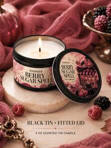 EVODUCK 1 Peça Vela de Halloween com Aroma de Algodão Doce de Amora e Marshmallow, 3oz Mini Fofa Rosa com Caixa de Presente, Cartão de História, Vela em Lata para Quarto, Mesa, Decoração de Ambiente, Lembrancinhas Kawaii para Festa, Design Assustador e Fofo de Gato Preto e Abóbora, Presentes de Outono para Adolescentes, Mulheres, Fragrância para Casa - Velas de Halloween - Visão 7