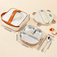 Kotak Bento Stainless Steel 304 untuk Dewasa, Wadah Makan Siang Anti Bocor yang Aman untuk Microwave, Kotak Makan Siang Logam dengan Wadah Sup dan Peralatan Makan, Kotak Bento Jepang yang Lucu, Wadah Makanan untuk Perjalanan, Wadah Persiapan Makanan untuk Siswa Sekolah - MultiWarna - View 23