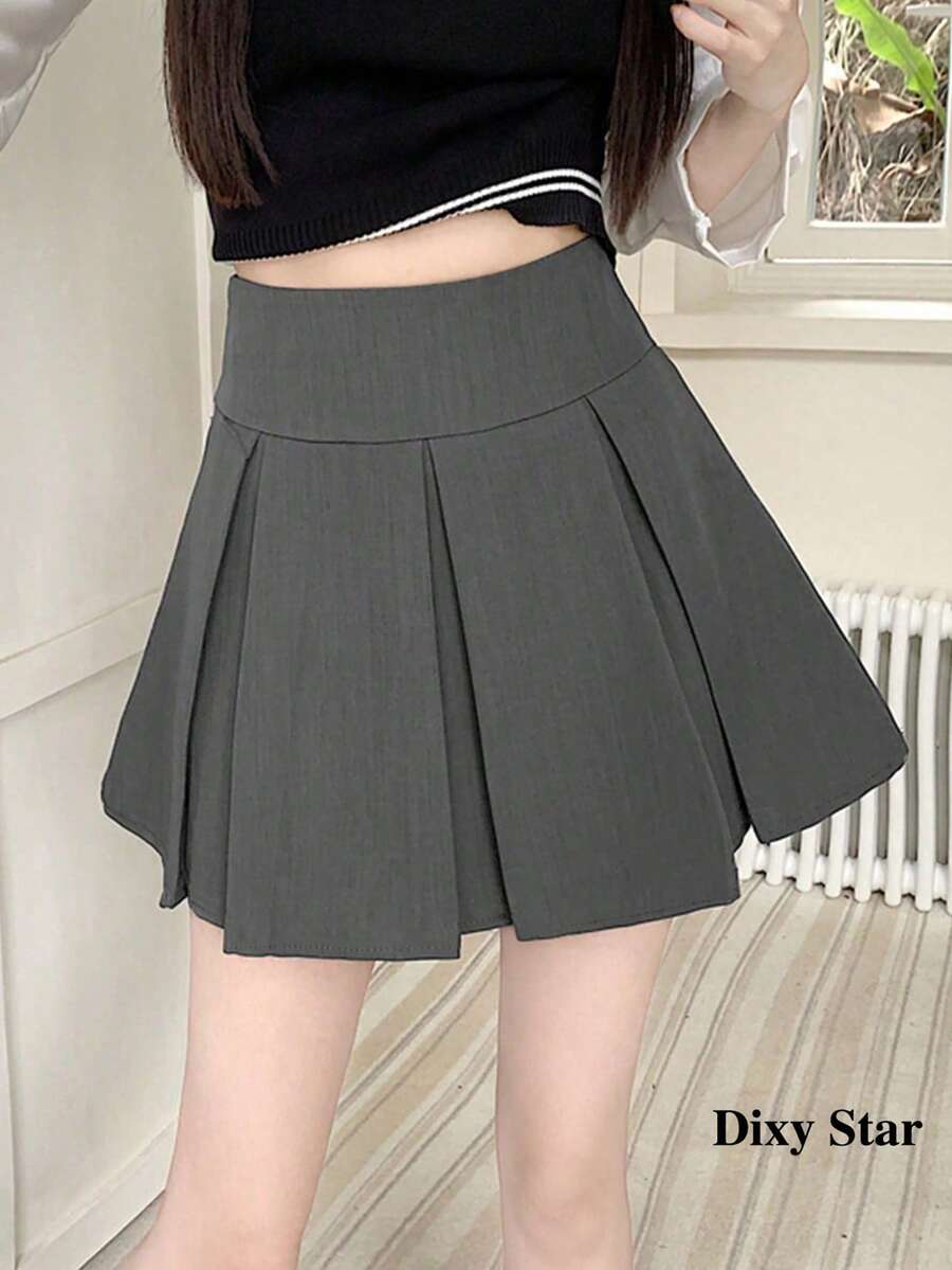高腰百褶迷你裙新款设计，防走光修身A字蓬蓬裙春季款